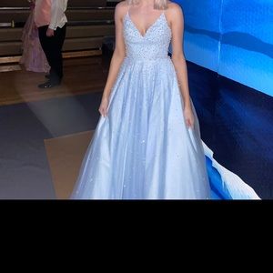 Sherri hill Cinderella prom dress with pearl decor